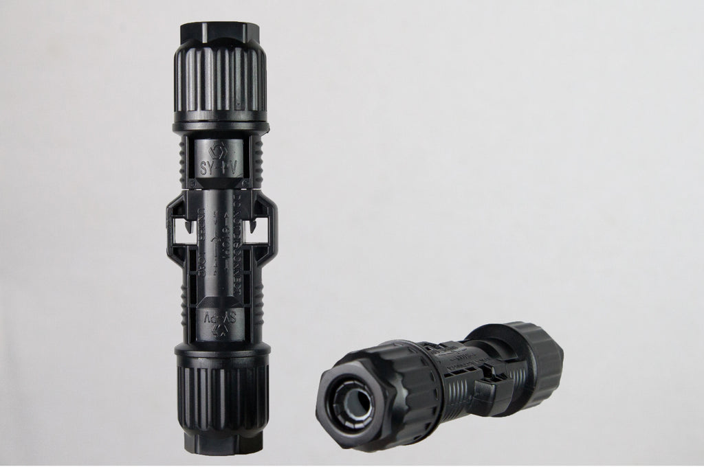 C4E 1000V DC solar photovoltaic connector by PVconnectorpro, TUV & UL certified, IP68 waterproof, for 2.5mm²-6.0mm² cables.